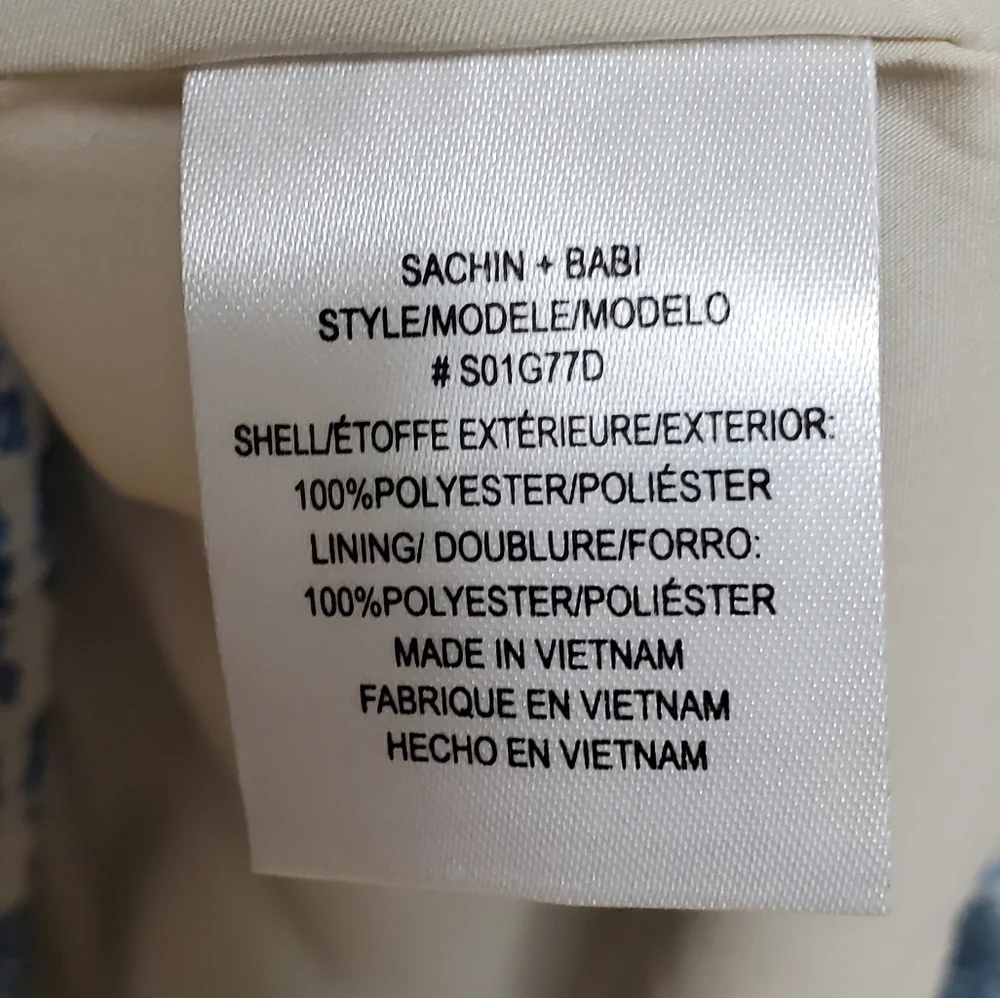 Sachin And Babi Bryce Gown/Lapis Print - Picture 14 of 17